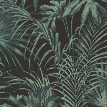 PAPIER PEINT FEUILLAGE VERT NOIR