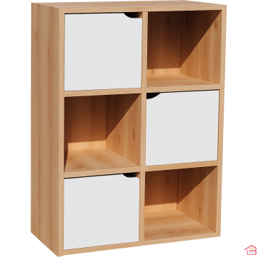 MEUBLE DE RANGEMENT POLYCUBES NEWTON AVEC 3 NICHES ET 6 PORTES 60X30X90 CM