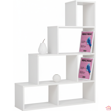 ÉTAGÈRE ESCALIER BLANCHE 100 X 22 X 120 CM EN BOIS MODERNE