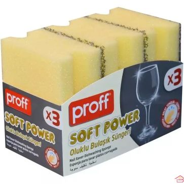 ÉPONGE POUR VERRE SOFT POWER 3 PIÈCES PROFF