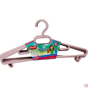 LOT DE 6 CINTRES POUR ENFANTS EN PLASTIQUE PROFF