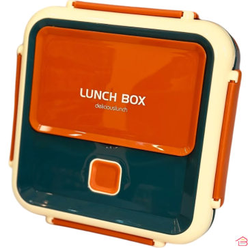 LUNCH BOX INOX AVEC 2 COMPARTIMENTS ET COUVERCLE AVEC VALVE D’AIR 1 L