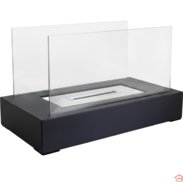 CHEMINÉE MOBILE À L’ÉTHANOL 40X25X10 CM AVEC BRÛLEUR EN ACIER INOXYDABLE 30 CM