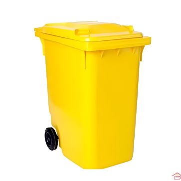 POUBELLE À DÉCHETS JAUNE DE 360 LITRES
