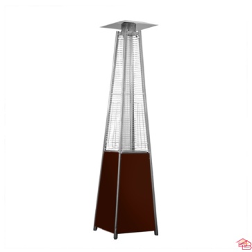 PYRAMIDE CHAUFFANTE DE TERRASSE MARRON GAZ PROPANE BUTANE 13 KW AVEC TUBE EN VERRE FSD-C/M