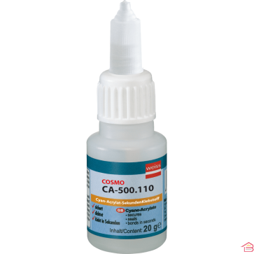 COLLE INSTANTANÉE COSMO CA-500.110 WEISS 20 G HAUTE RÉSISTANCE POUR PLASTIQUES, MÉTAUX, BOIS ET CAOUTCHOUC