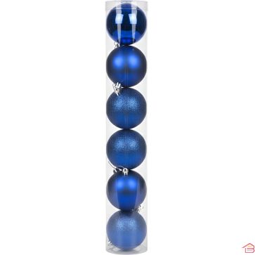 BOÎTE DE 6 BOULES DE SAPIN TURQUOISE DIAMÈTRE 8 CM