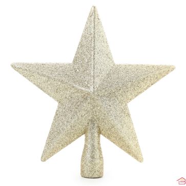 CIMIER ÉTOILE PAILLETÉE 20 CM CHAMPAGNE FÉERIQUE