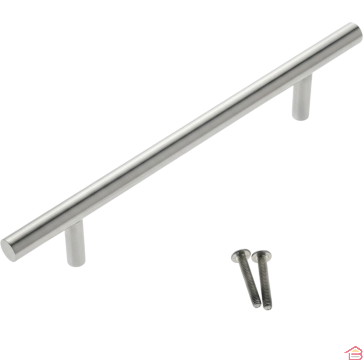 TIRETTE DE MEUBLE CIGARE EN ACIER INOXYDABLE FINITION ARGENTÉE 220 MM