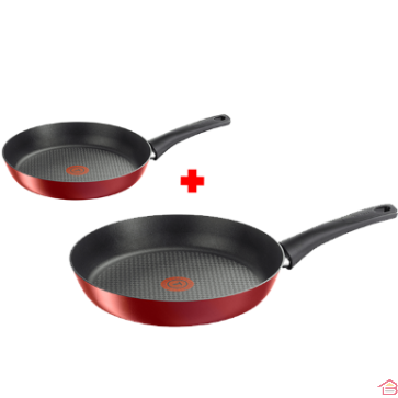 PACK DE 2 POÊLES 24+30 CM EASY START ROUGE TEFAL