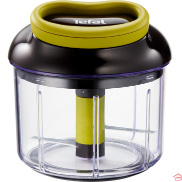 HACHOIR MANUEL TEFAL 5 SECONDES 900ML NOIR AVEC LAMES EN ACIER INOXYDABLE ET BASE ANTIDÉRAPANTE
