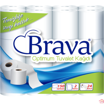 LOT DE 24 ROULEAUX DE PAPIER TOILETTE HYGIÉNIQUE 2 PLIS BLANC 100% CELLULOSE