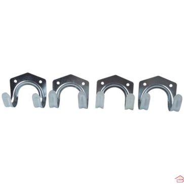 LOT DE 4 CROCHETS DE RANGEMENT POUR OUTILS EN ALUMINIUM KINZO GARDEN