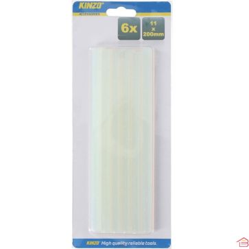 BÂTONS DE COLLE 11X200 MM PACK DE 6 PIÈCES KINZO