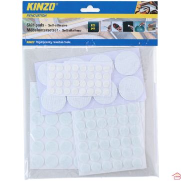 KIT DE PATINS DE PROTECTION ANTIDÉRAPANTS KINZO 125 PIÈCES EN CAOUTCHOUC ET FEUTRE