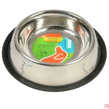 GAMELLE POUR CHIEN À RELIEF EN INOX 250 ML
