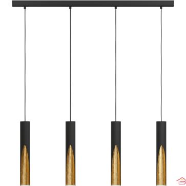 SUSPENSION LED EN ACIER NOIR ET OR BARBOTTO