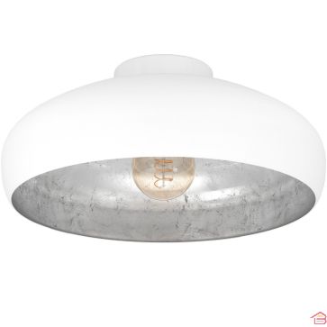 PLAFONNIER EN ACIER BLANC ET ARGENT E27 MOGANO EGLO