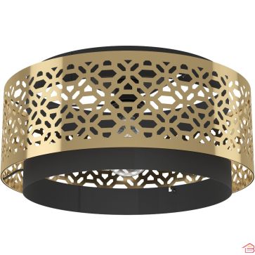 PLAFONNIER EN ACIER NOIR ET LAITON SANDBACH EGLO