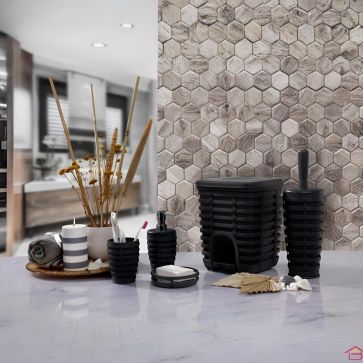 ENSEMBLE DE SALLE DE BAIN 5 PIÈCES PALM GRIS