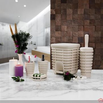 ENSEMBLE DE SALLE DE BAIN 5 PIÈCES PALM BEIGE