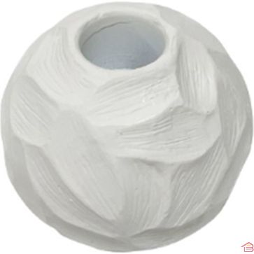 BOUGEOIR ROND STRUCTURE POLYRÉSINE POUR BOUGIE CIERGE 7X7X6.5 CM