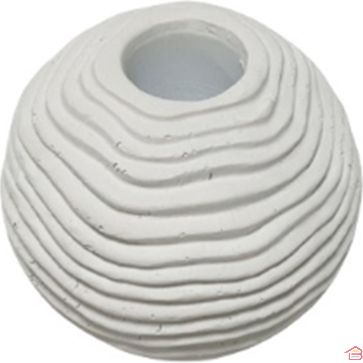 BOUGEOIR ROND POUR BOUGIE CIERGE EN POLYRÉSINE 7X7X6.5 CM