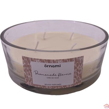 BOUGIE PARFUMÉE 380GR PROMENADE FLEURIE À 4 MÈCHES 15X6 CM