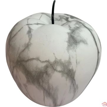 POMME DÉCORATIVE EN POLYRÉSINE EFFET MARBRE 16X16X17 CM