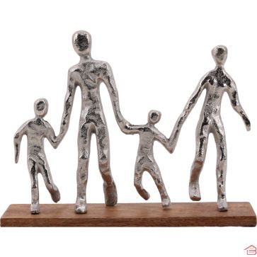SILHOUETTE FAMILLE EN ALUMINIUM GRAND MODÈLE 19.5X25X7.5 CM