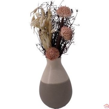 VASE EN CÉRAMIQUE FLEURS SÉCHÉES 20X6 CM