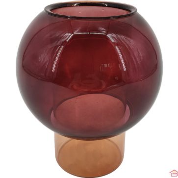 VASE BOULE EN VERRE TEINTÉ DOUBLE PAROI 15X17 CM