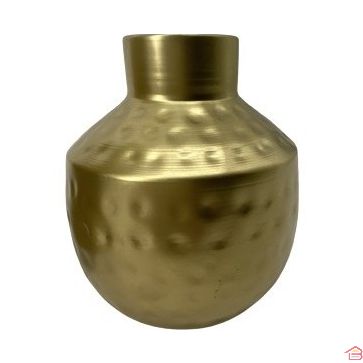 VASE EN MÉTAL GOLD MARTELÉ 14X11 CM
