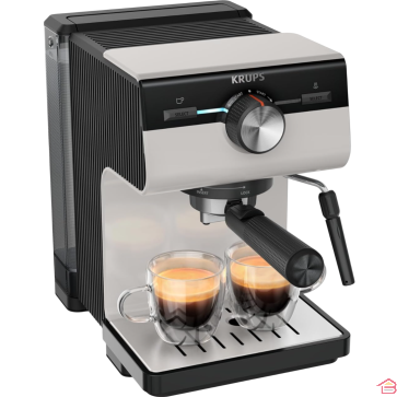 CAFETIÈRE EXPRESSO KRUPS AUTHENTIC S&P GRIS 15 BARS AVEC BUSE VAPEUR ET RÉSERVOIR 2L
