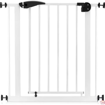 BARRIÈRE DE SÉCURITÉ POUR BÉBÉ EN ACIER BLANC AJUSTABLE DE 75 À 85 CM