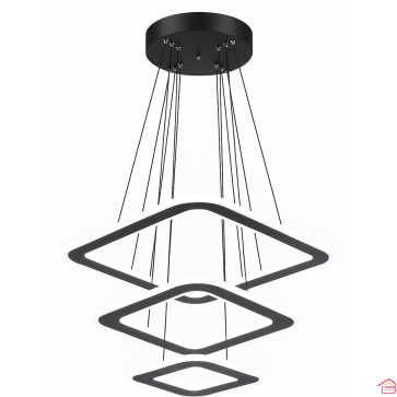 SUSPENSION LUMINAIRE CARRÉE LED INTÉGRÉ COULEUR MARRON