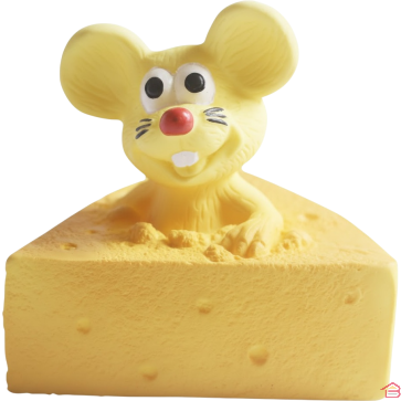 JOUET SOURIS AVEC FROMAGE EN LATEX POUR CHIEN 8 CM