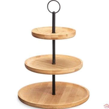 PLANCHE DE SERVICE À 3 ÉTAGES AVEC SUPPORT EN MÉTAL