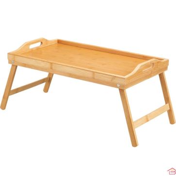 PLATEAU EN BAMBOU POUR PETIT-DÉJEUNER AVEC PIEDS PLIABLES