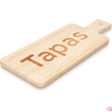 PLANCHE RECTANGULAIRE EN BAMBOU AVEC TABLEAU EN ARDOISE POUR TAPAS