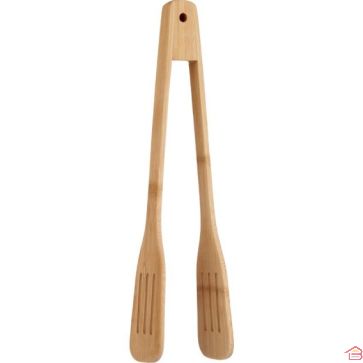 PINCE DE CUISINE EN BAMBOU AVEC PELLES INTEGREES