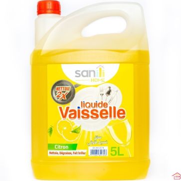 LIQUIDE VAISSELLE CITRON 5 LITRES NETTOYANT DÉGRAISSANT EFFICACE