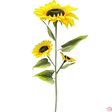 FLEUR ARTIFICIELLE TOURNESOL MAOGAN AVEC TROIS TÊTES DE 110 CM