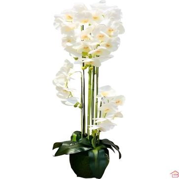 ARBRE ARTIFICIEL ORCHIDÉE BLANCHE EN POT HAUTEUR 120 CM
