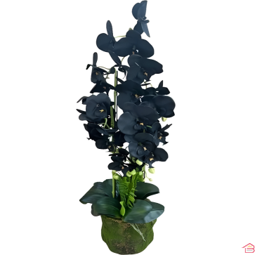 ARBRE ARTIFICIEL ORCHIDÉE NOIRE EN POT HAUTEUR 95 CM
