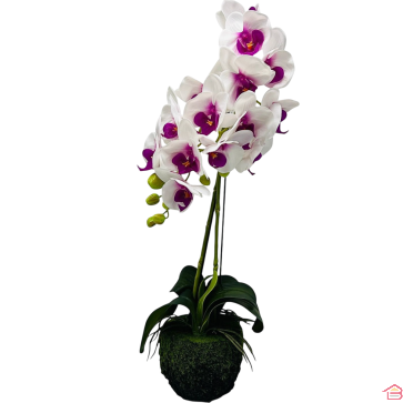 POT AVEC FLEUR ARTIFICIELLE EN PLASTIQUE HAUTEUR 60 CM