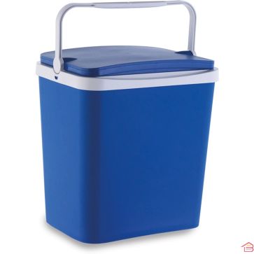 GLACIÈRE RIGIDE 29 LITRES BLEUE AVEC FERMETURE HERMÉTIQUE ET POIGNÉE ERGONOMIQUE
