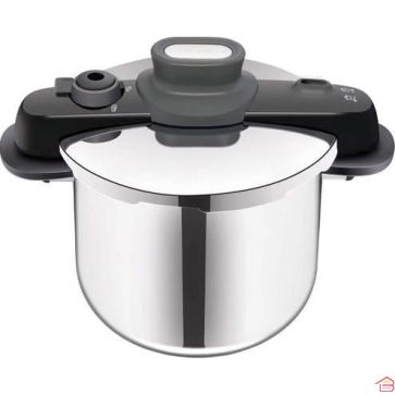 COCOTTE INOX 6 L SECURE 5 COMPACT TEFAL AVEC VERROUILLAGE SÉCURISÉ ET COMPATIBLE TOUS FEUX