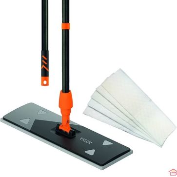 BALAI DÉPOUSSIÉRANT XXL AVEC TÊTE PIVOTANTE ET MANCHE TÉLESCOPIQUE 1,50 M + 5 LINGETTES ÉLECTROSTATIQUES