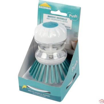 BROSSE VAISSELLE AVEC DISTRIBUTEUR DE LIQUIDE ET SUPPORT ROZENBAL